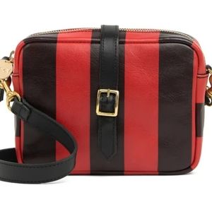 Striped Rustic Leather Crossbody Bag CLARE V.